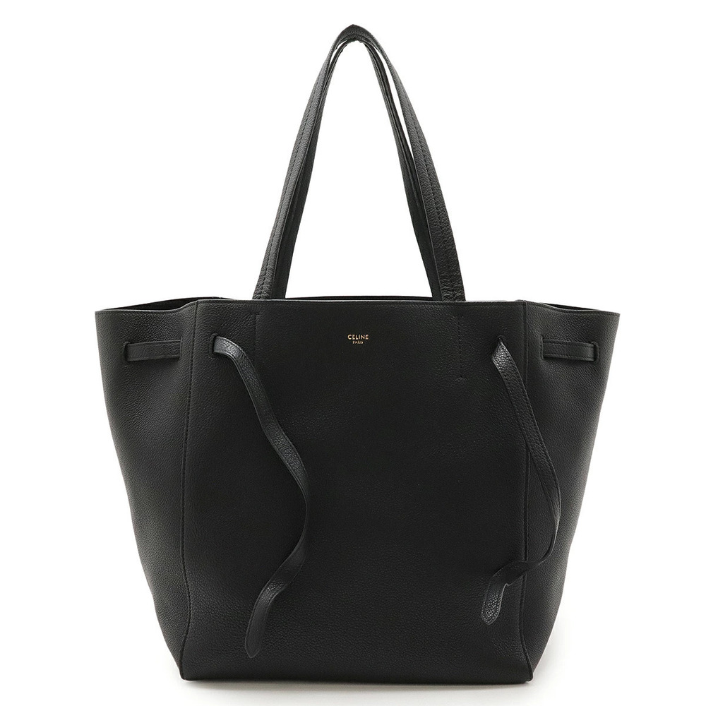 Celine Cabas Phantom Tote Bag Shoulder Hobo Leather Black